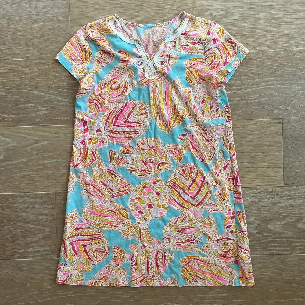 Lilly Pulitzer Girl's Mini Brewster Dress Breakwater Blue Medium/Large